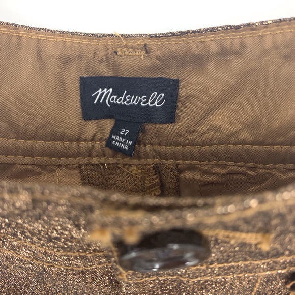 Madewell Emmett Wide Leg Crop Pant Metallic Copper - Picture 7 of 7